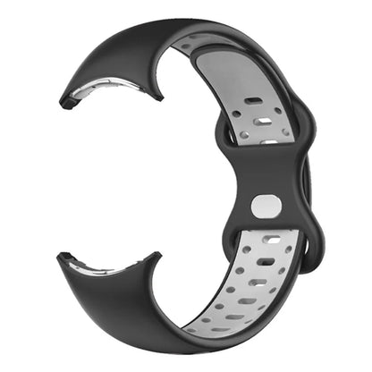 For Google Pixel Watch Dual Color Replacement Wrist Strap Silicone Adjustable Watch Band, S Size