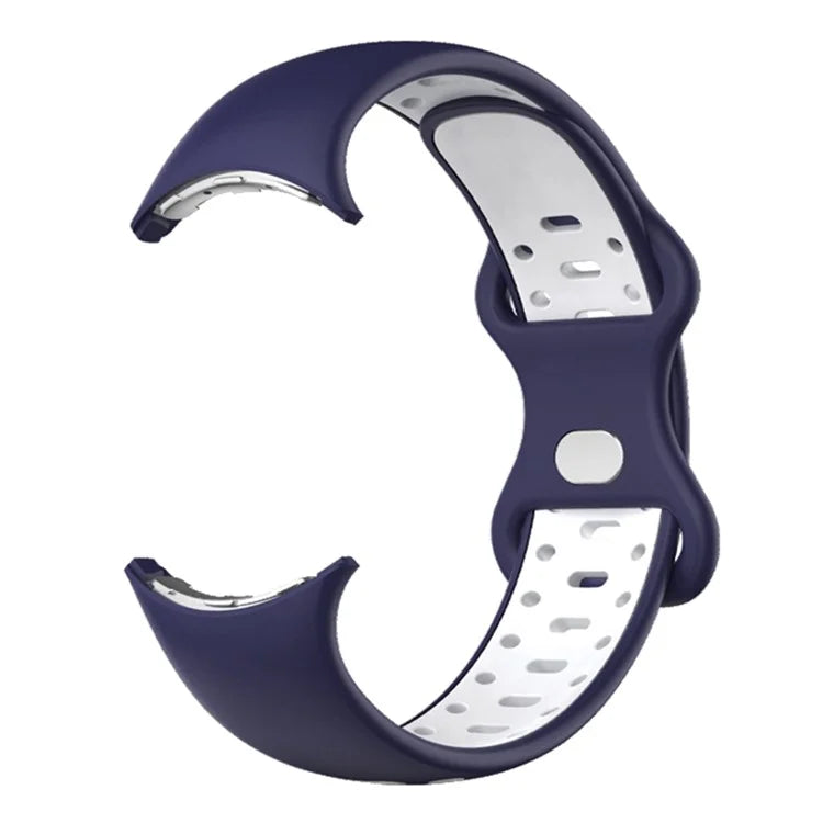For Google Pixel Watch Dual Color Replacement Wrist Strap Silicone Adjustable Watch Band, S Size