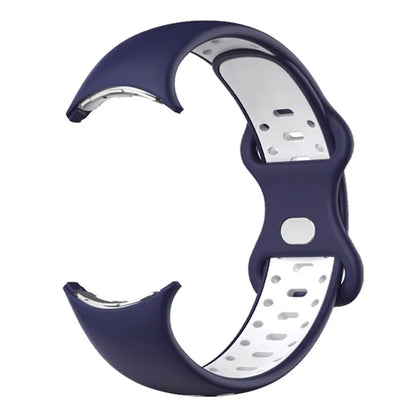 For Google Pixel Watch Dual Color Replacement Wrist Strap Silicone Adjustable Watch Band, S Size