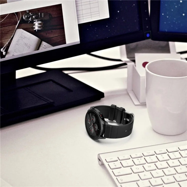 For Samsung Galaxy Watch3 45mm / TicWatch Pro 3 Lite / Mibro Watch X1 Silicone Watch Band 22mm Quick Release Wristband Replacement Strap