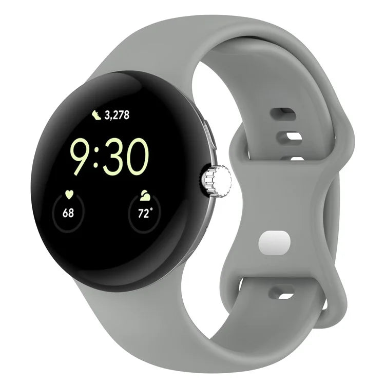 For Google Pixel Watch 3 41mm / Watch 2 / Pixel Watch Silicone Watch Band Bracelet Replacement Wristband Smart Watch Strap - Grey