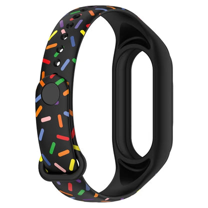 For Xiaomi Smart Band 8 Integrated Silicone Strap Colorful Spotted Replacement Wrist Band