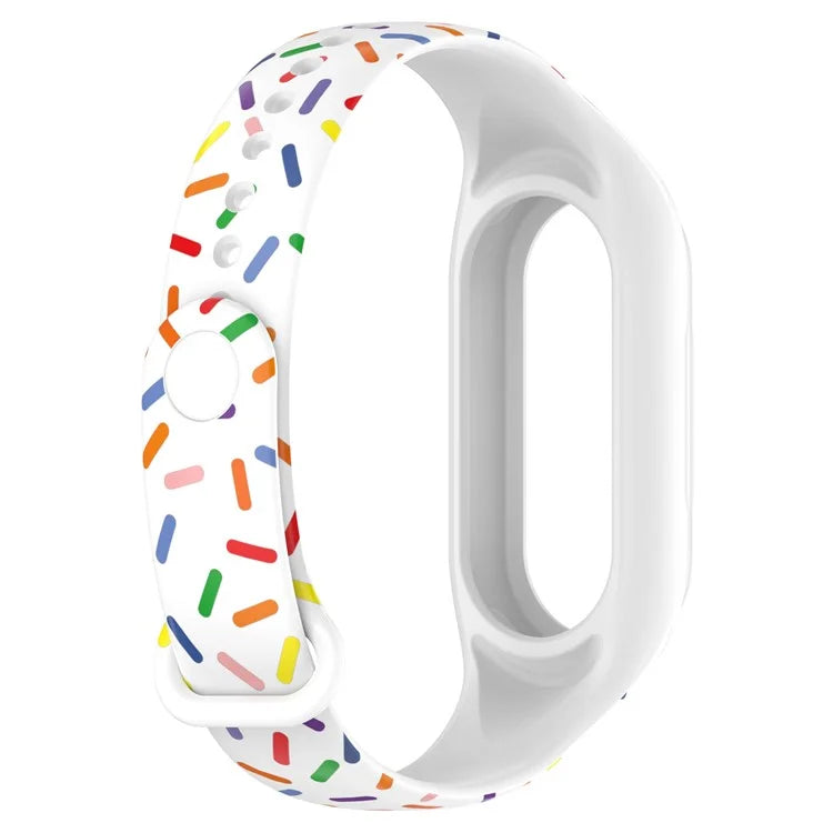 For Xiaomi Smart Band 8 Integrated Silicone Strap Colorful Spotted Replacement Wrist Band