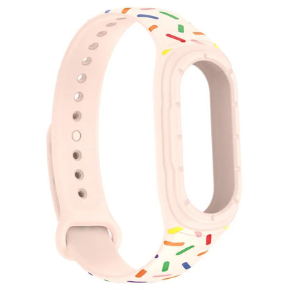 For Xiaomi Smart Band 8 Integrated Silicone Strap Colorful Spotted Replacement Wrist Band