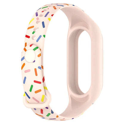 For Xiaomi Smart Band 8 Integrated Silicone Strap Colorful Spotted Replacement Wrist Band