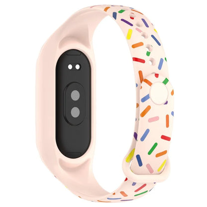 For Xiaomi Smart Band 8 Integrated Silicone Strap Colorful Spotted Replacement Wrist Band
