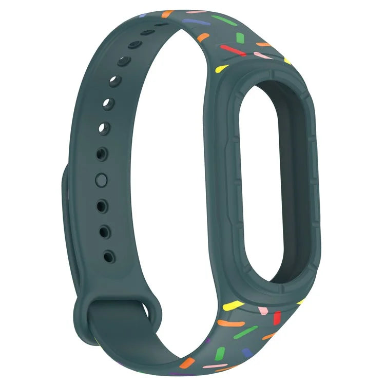 For Xiaomi Smart Band 8 Integrated Silicone Strap Colorful Spotted Replacement Wrist Band