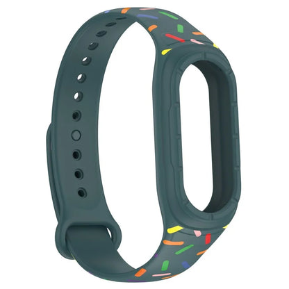For Xiaomi Smart Band 8 Integrated Silicone Strap Colorful Spotted Replacement Wrist Band