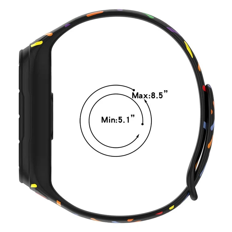 For Xiaomi Smart Band 8 Integrated Silicone Strap Colorful Spotted Replacement Wrist Band