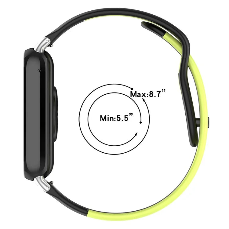 For Xiaomi Smart Band 8 Pro / Redmi Watch 4 Silicone Watch Strap Double Color Replacement Watch Band