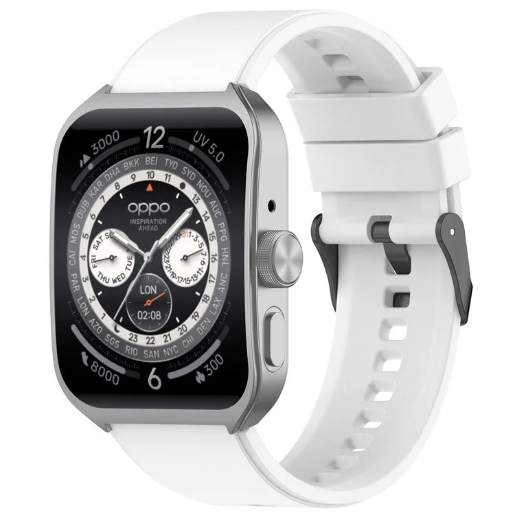 For Oppo Watch 4 Pro Silicone Watch Band 22mm Adjustable Strap