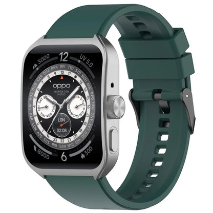 For Oppo Watch 4 Pro Silicone Watch Band 22mm Adjustable Strapish Green