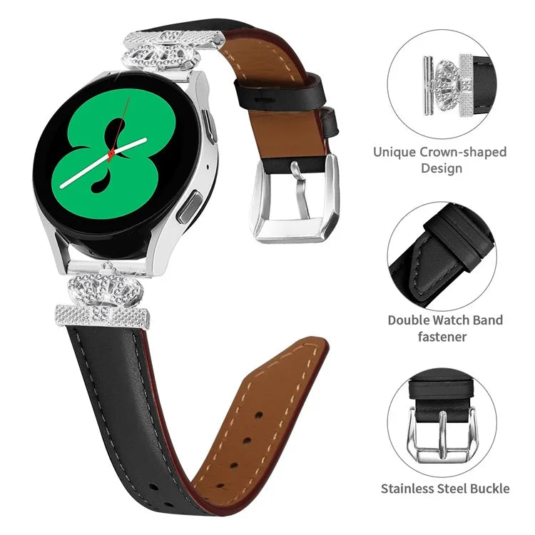 Crown Connector Watch Band for Huami Amazfit Cheetah Pro , 20mm Replacement Strap with Silver Buckle