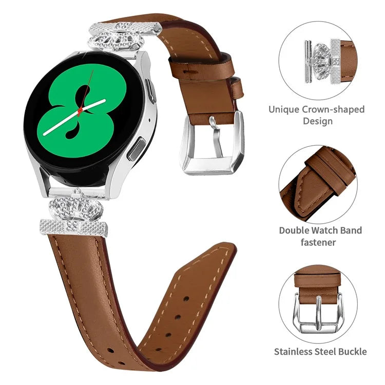 Crown Connector Watch Band for Huami Amazfit Cheetah Pro , 20mm Replacement Strap with Silver Buckle