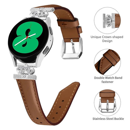 Crown Connector Watch Band for Huami Amazfit Cheetah Pro , 20mm Replacement Strap with Silver Buckle