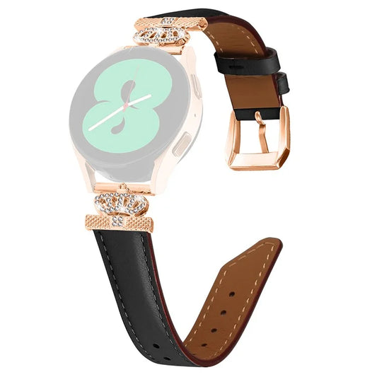 For Huami Amazfit Cheetah Pro Rose Gold Buckle 20mm Watch Band Crown Rhinestone Watch Strap