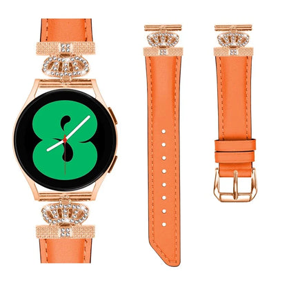 For Huami Amazfit Cheetah Pro Rose Gold Buckle 20mm Watch Band Crown Rhinestone Watch Strap