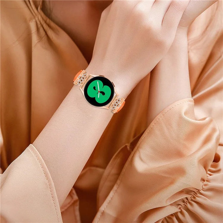 For Huami Amazfit Cheetah Pro Rose Gold Buckle 20mm Watch Band Crown Rhinestone Watch Strap