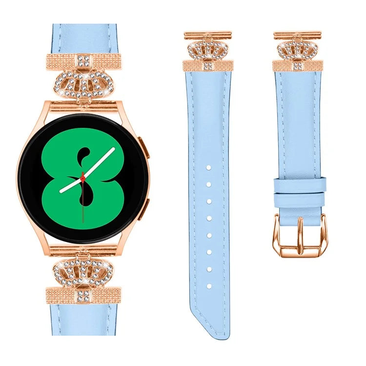 For Huami Amazfit Cheetah Pro Rose Gold Buckle 20mm Watch Band Crown Rhinestone Watch Strap