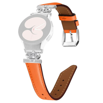 Wristband for Samsung Galaxy Watch6 40mm 44mm / Watch6 Classic 43mm 47mm Rhinestone Crown Connector Watch Strap with Silver Buckle