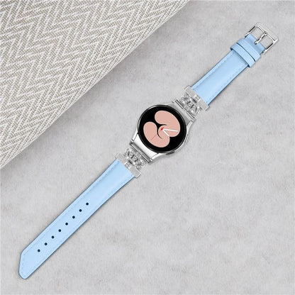 Wristband for Samsung Galaxy Watch6 40mm 44mm / Watch6 Classic 43mm 47mm Rhinestone Crown Connector Watch Strap with Silver Buckle