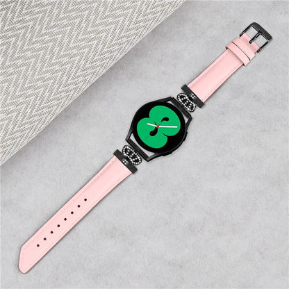 Crown Rhinestone Band for Samsung Galaxy Watch3 41mm 45mm / Watch 5 40mm 44mm , Slim 20mm Watch Strap with Black Buckle