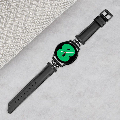 Crown Rhinestone Band for Samsung Galaxy Watch3 41mm 45mm / Watch 5 40mm 44mm , Slim 20mm Watch Strap with Black Buckle