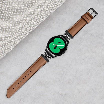 Crown Rhinestone Band for Samsung Galaxy Watch3 41mm 45mm / Watch 5 40mm 44mm , Slim 20mm Watch Strap with Black Buckle