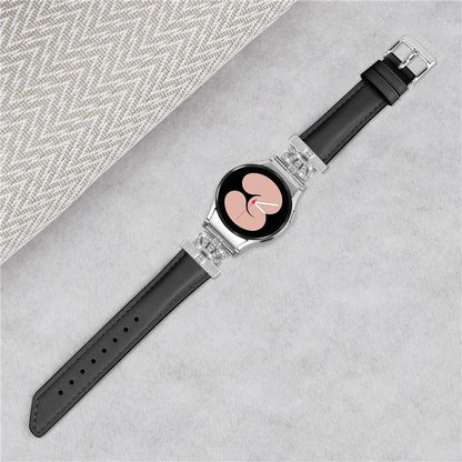 Rhinestone Band for Samsung Galaxy Watch 5 / Watch4 44mm 40mm Crown-shape Connector Watch Strap with Silver Buckle