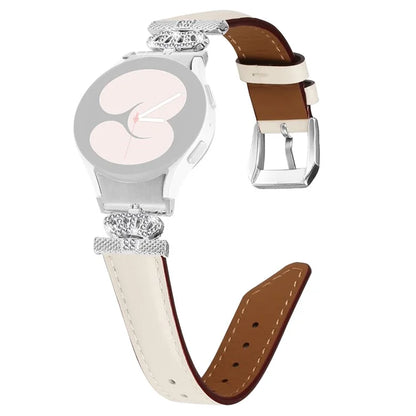 Rhinestone Band for Samsung Galaxy Watch 5 / Watch4 44mm 40mm Crown-shape Connector Watch Strap with Silver Buckle
