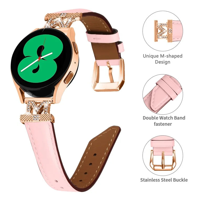 For Huami Amazfit Cheetah Pro Replacement Strap with Rose Gold Buckle, 20mm M-Shape Connector Watch Band