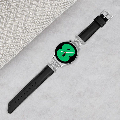 Watch Band for Samsung Galaxy Watch3 41mm 45mm / Watch 5 40mm 44mm , Rhinestone M-shape Design 20mm Slim Strap with Silver Buckle