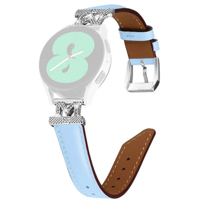 Watch Band for Samsung Galaxy Watch3 41mm 45mm / Watch 5 40mm 44mm , Rhinestone M-shape Design 20mm Slim Strap with Silver Buckle