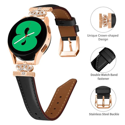 For Samsung Galaxy Watch3 41mm / Watch 5 40mm / 44mm Watch Band Rose Gold Buckle 20mm Watch Strap