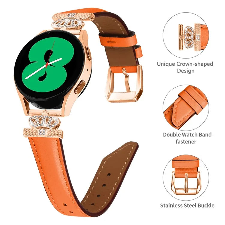 For Samsung Galaxy Watch3 41mm / Watch 5 40mm / 44mm Watch Band Rose Gold Buckle 20mm Watch Strap