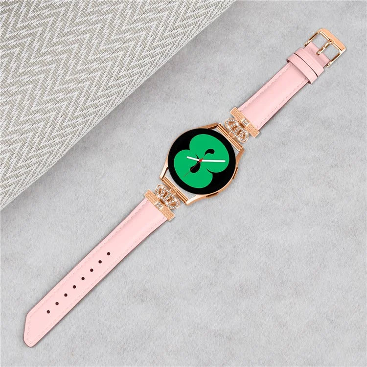 For Samsung Galaxy Watch3 41mm / Watch 5 40mm / 44mm Watch Band Rose Gold Buckle 20mm Watch Strap