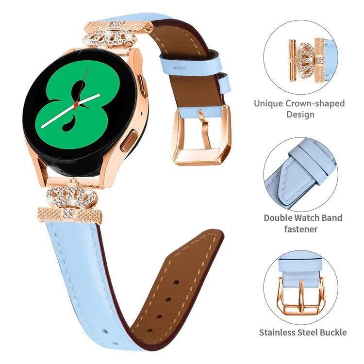 For Samsung Galaxy Watch3 41mm / Watch 5 40mm / 44mm Watch Band Rose Gold Buckle 20mm Watch Strap