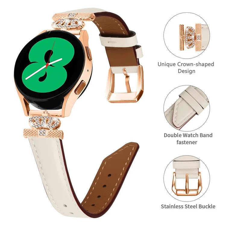 For Samsung Galaxy Watch3 41mm / Watch 5 40mm / 44mm Watch Band Rose Gold Buckle 20mm Watch Strap