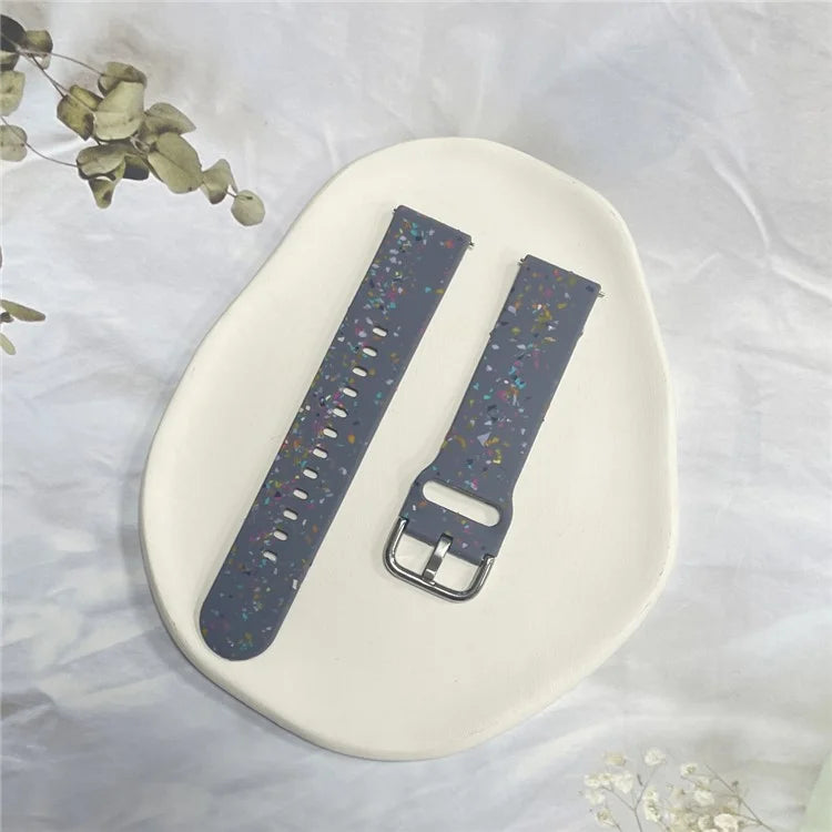 For Samsung Galaxy Watch3 45mm / Huawei Watch GT Watch Band 22mm Silicone Pattern Sport Strap