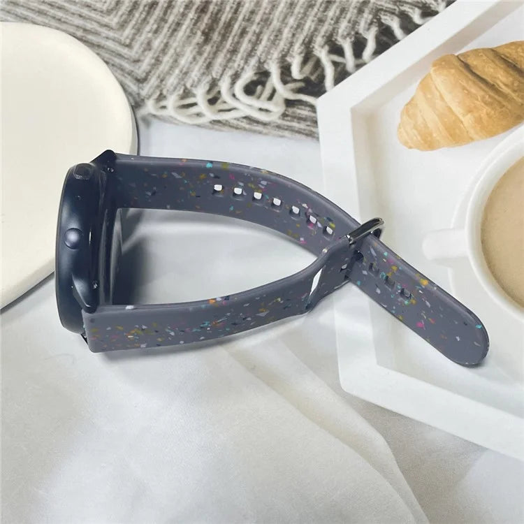 For Samsung Galaxy Watch3 45mm / Huawei Watch GT Watch Band 22mm Silicone Pattern Sport Strap