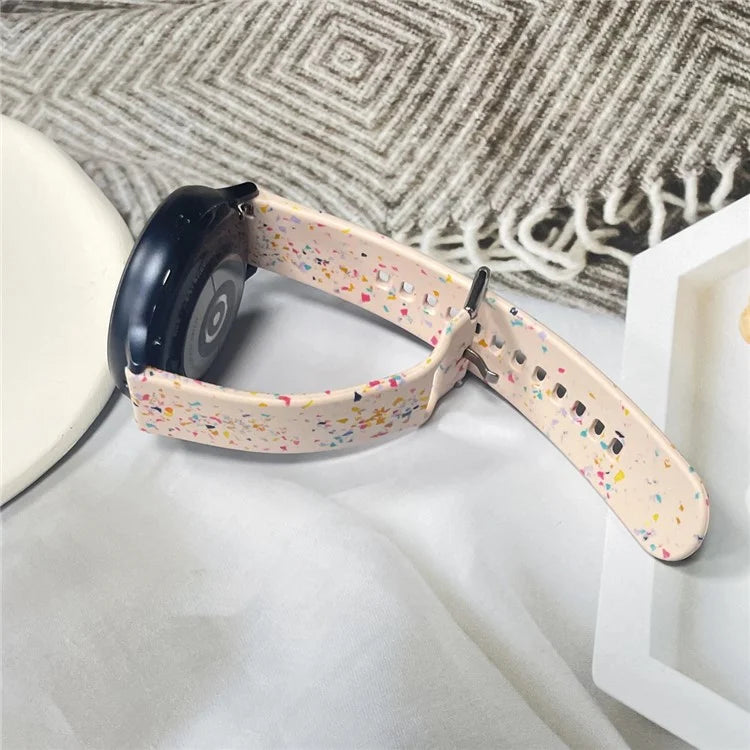 For Samsung Galaxy Watch3 45mm / Huawei Watch GT Watch Band 22mm Silicone Pattern Sport Strap