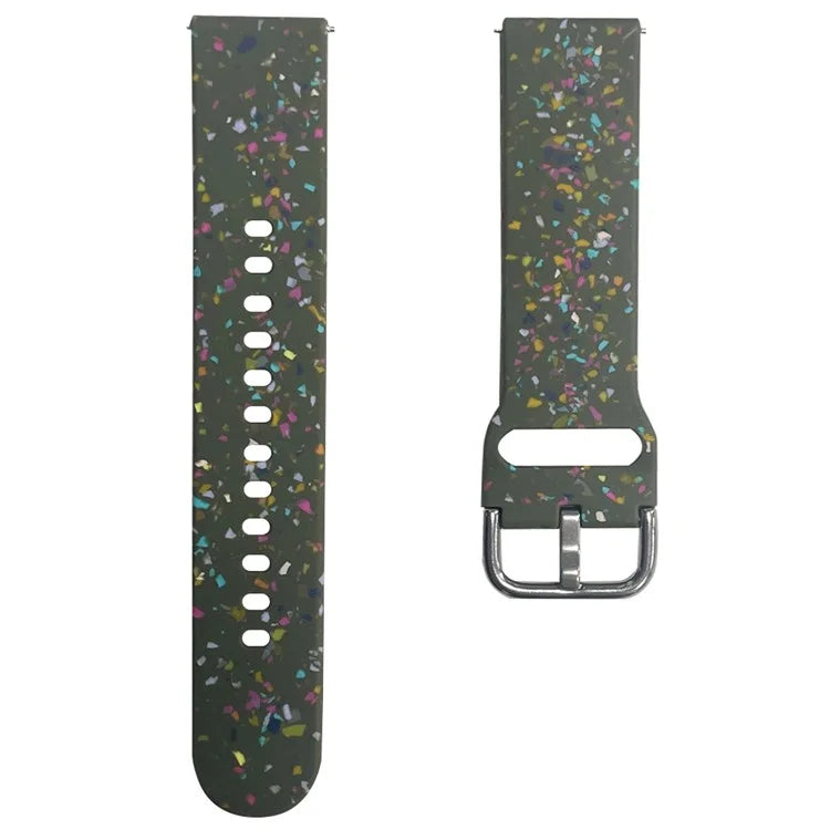 For Samsung Galaxy Watch3 45mm / Huawei Watch GT Watch Band 22mm Silicone Pattern Sport Strap