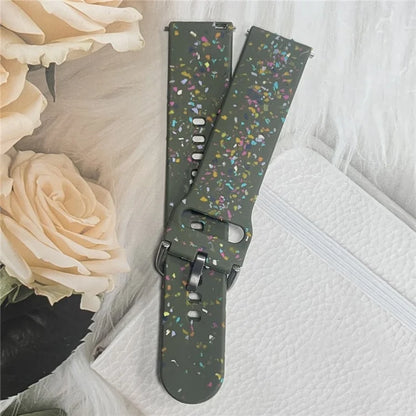 For Samsung Galaxy Watch3 45mm / Huawei Watch GT Watch Band 22mm Silicone Pattern Sport Strap