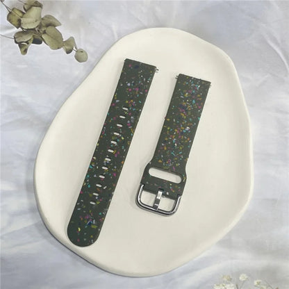 For Samsung Galaxy Watch3 45mm / Huawei Watch GT Watch Band 22mm Silicone Pattern Sport Strap