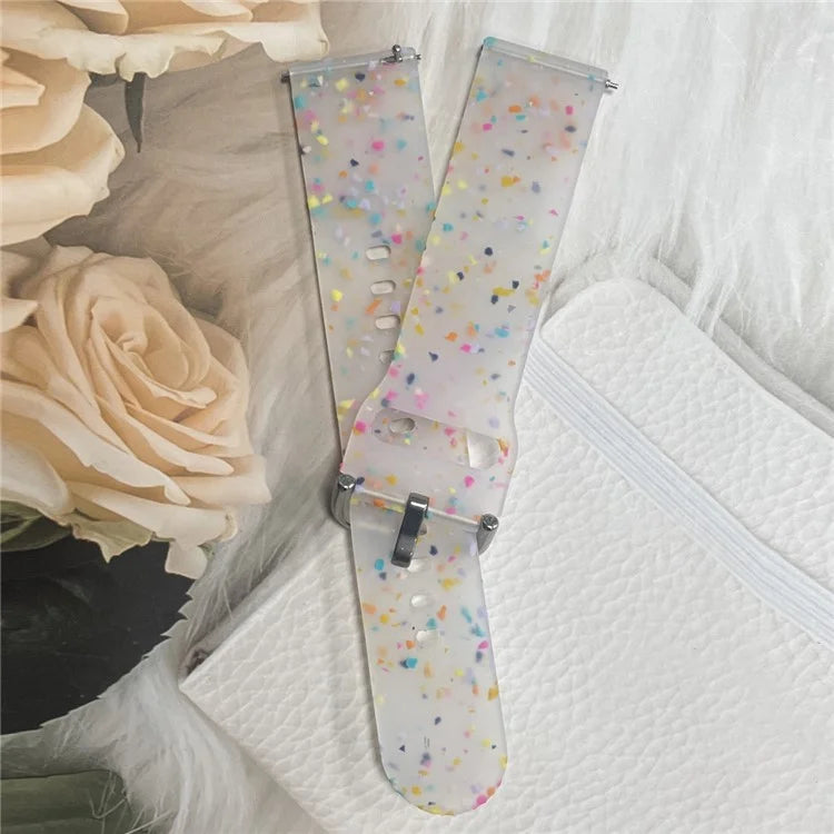 For Samsung Galaxy Watch3 45mm / Huawei Watch GT Watch Band 22mm Silicone Pattern Sport Strap