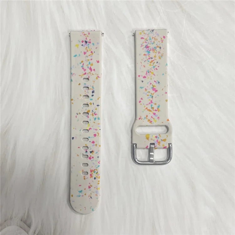 For Samsung Galaxy Watch3 45mm / Huawei Watch GT Watch Band 22mm Silicone Pattern Sport Strap