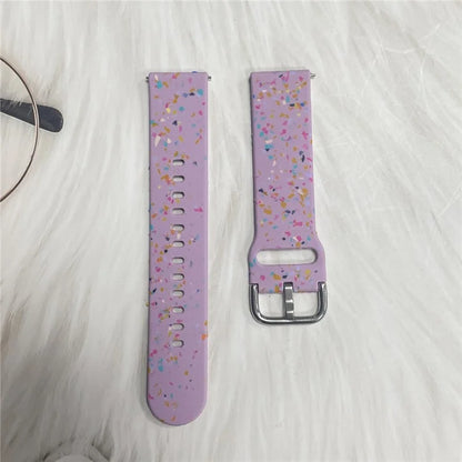 For Samsung Galaxy Watch3 45mm / Huawei Watch GT Watch Band 22mm Silicone Pattern Sport Strap