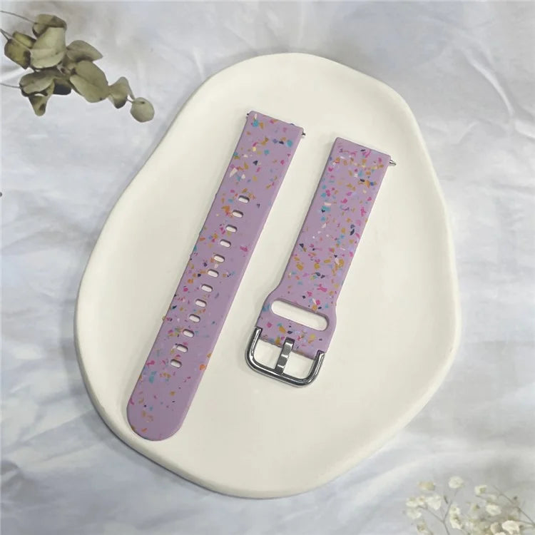 For Samsung Galaxy Watch3 45mm / Huawei Watch GT Watch Band 22mm Silicone Pattern Sport Strap