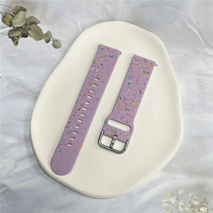 For Samsung Galaxy Watch3 45mm / Huawei Watch GT Watch Band 22mm Silicone Pattern Sport Strap