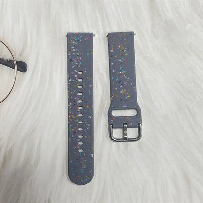 For Samsung Galaxy Watch3 41mm / Huawei Watch GT 2 42mm Replacement Band 20mm Silicone Pattern Watch Strap